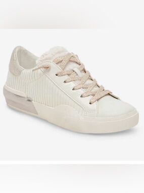 Dolce Vita Zina Sneaker - Plush White Sliced Leather - 6.5